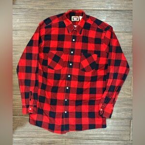 Vintage American Edition Red Buffalo Plaid Flannel Shirt